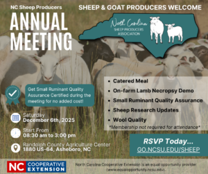 Cover photo for North Carolina Sheep Producers Annual Meeting and Educational Program